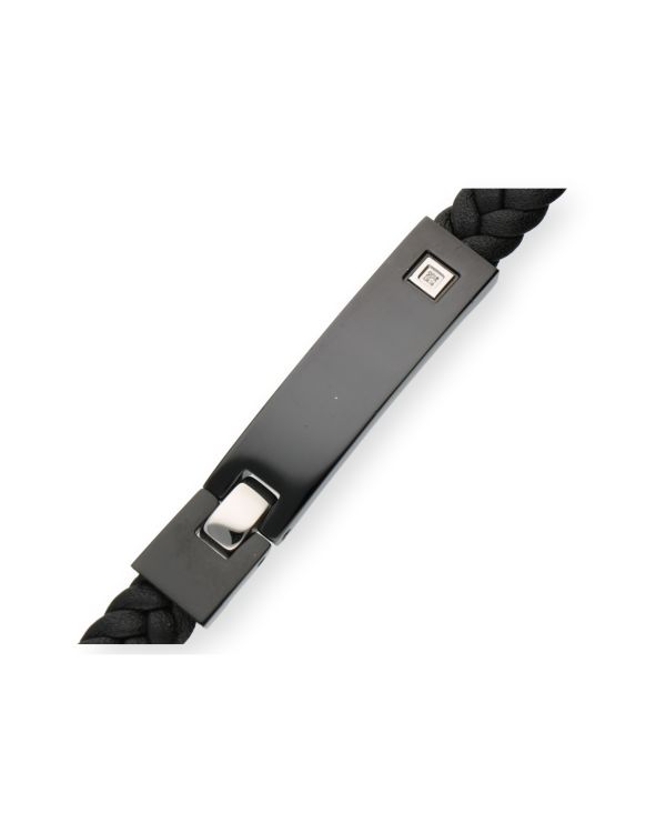 Phebus - Diamant Armband Edelstahl, Leder - Men's Classic