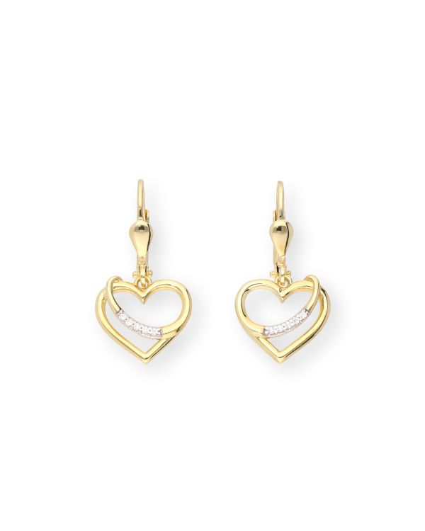 Zirkonia Ohrhänger Gold 18 ct - Hearts von Carat