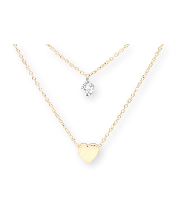 Zirkonia Halskette Gold 9 ct - Hearts von Carat and Friends