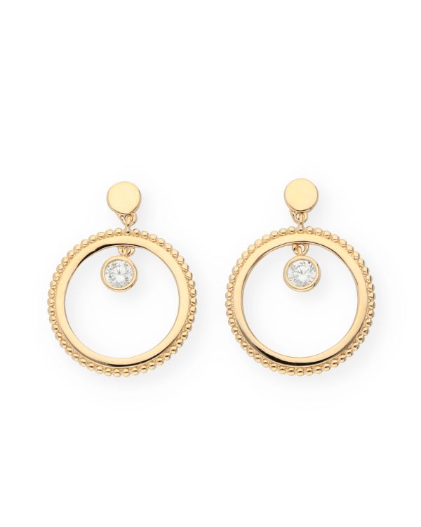Pendants d'oreilles Zirconia Laiton plaqué - Style de Carat